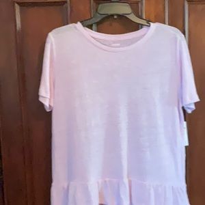 Sonoma Light Pink Sheer peplum Top, NEW, Size Sm, lightweight.